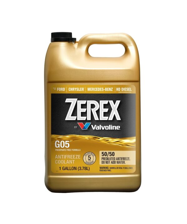 Zerex  G05  50/50  Antifreeze / Coolant  , (Ford - Chrysler - Mercedes Benz - HD Diesel)  1-Gal  ,  6-pk