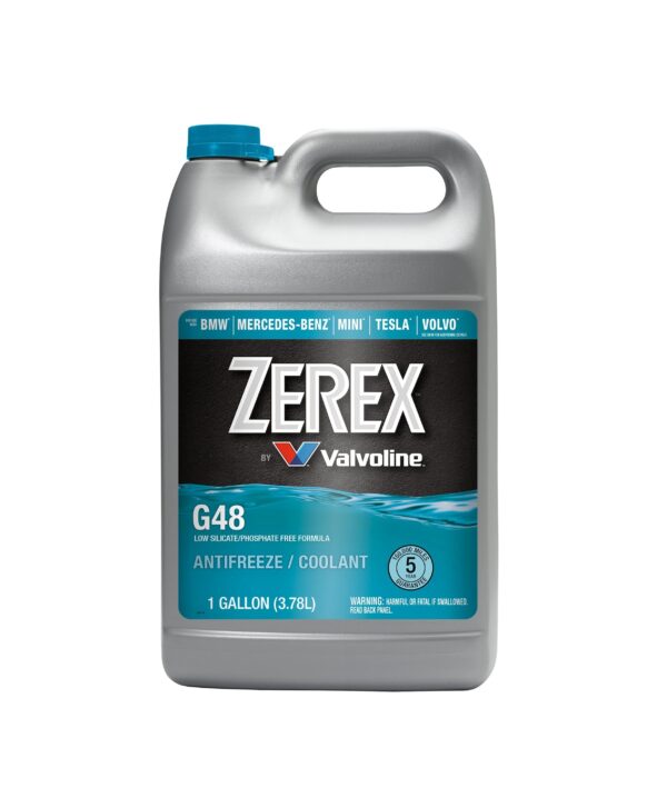 Zerex   G48    Antifreeze / Coolant , (BMW-Mercedes Benz-Mini-Tesla-Volvo)  , 1-Gal  ,  6-pk